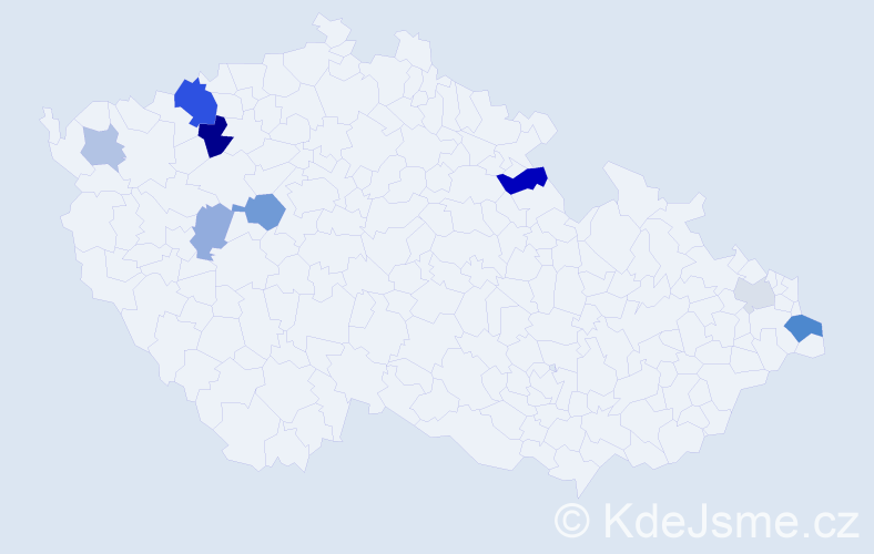 Příjmení: 'Holienčinová', počet výskytů 18 v celé ČR
