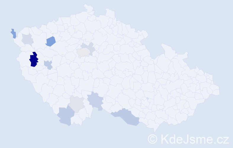 Příjmení: 'Korimová', počet výskytů 19 v celé ČR