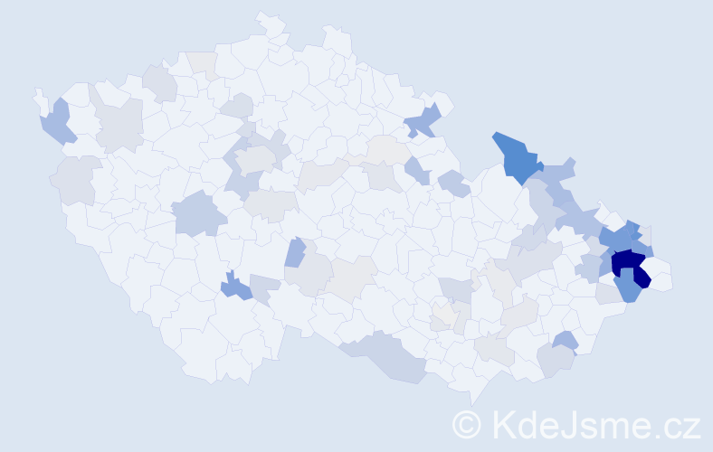 Příjmení: 'Gavlas', počet výskytů 251 v celé ČR