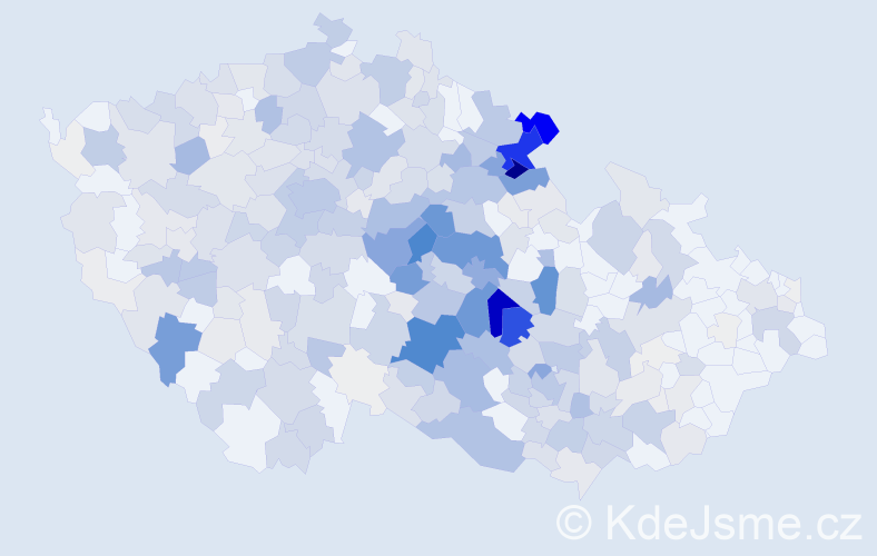 Příjmení: 'Zelený', počet výskytů 1723 v celé ČR