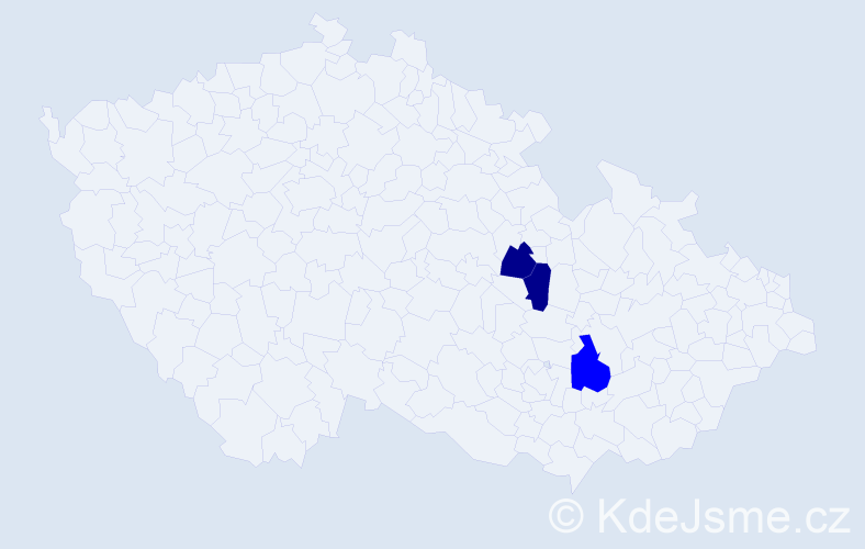 Příjmení: 'Soľava', počet výskytů 5 v celé ČR