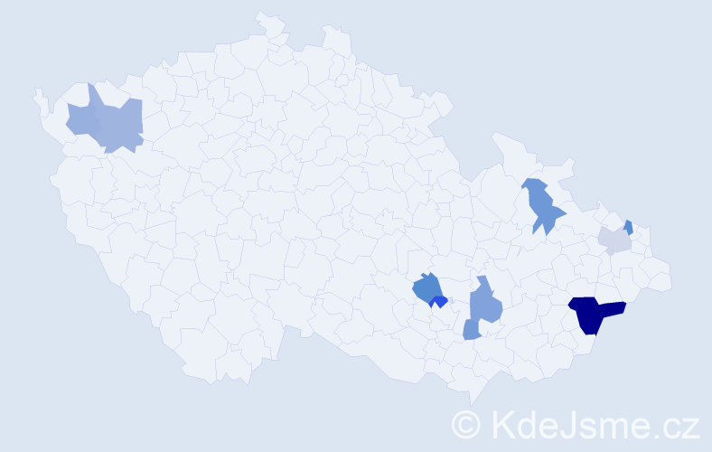 Příjmení: 'Randuch', počet výskytů 27 v celé ČR