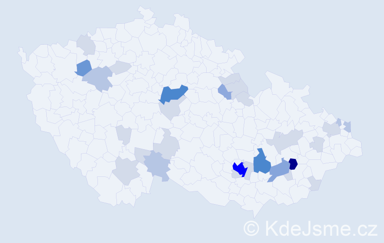 Příjmení: 'Pilová', počet výskytů 83 v celé ČR