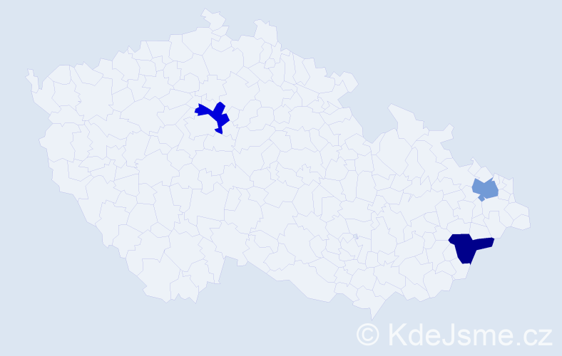 Příjmení: 'Sieklová', počet výskytů 3 v celé ČR