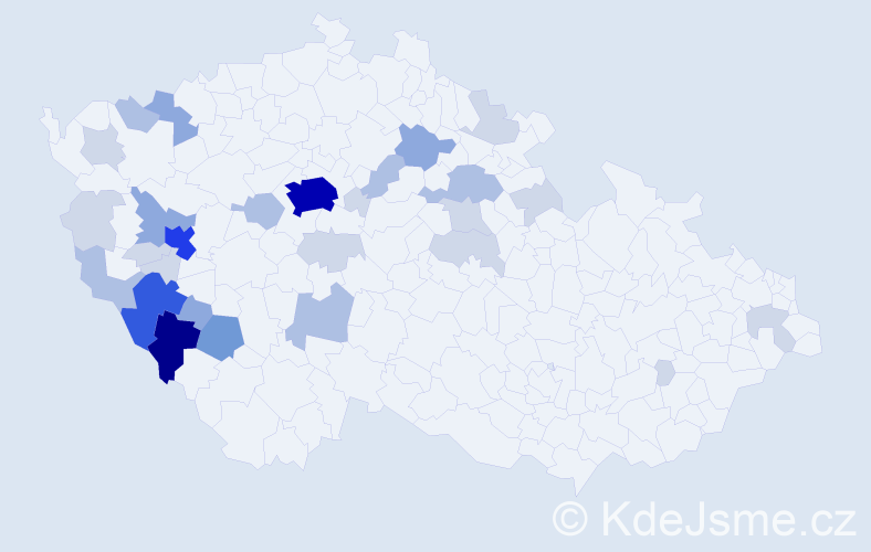 Příjmení: 'Knězová', počet výskytů 89 v celé ČR