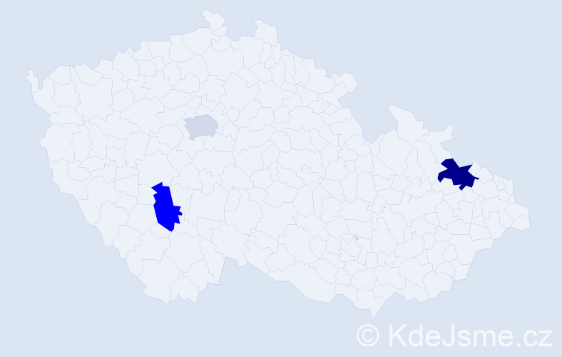 Příjmení: 'Benisková', počet výskytů 4 v celé ČR