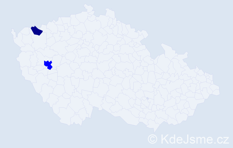 Příjmení: 'Cek', počet výskytů 3 v celé ČR