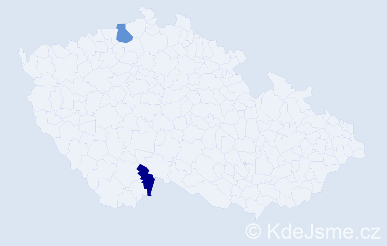 Příjmení: 'Inderholz', počet výskytů 5 v celé ČR