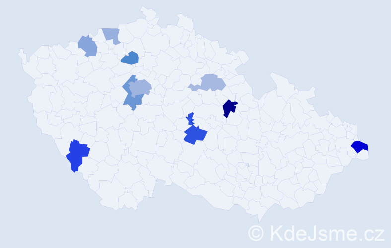 Příjmení: 'Powell', počet výskytů 21 v celé ČR
