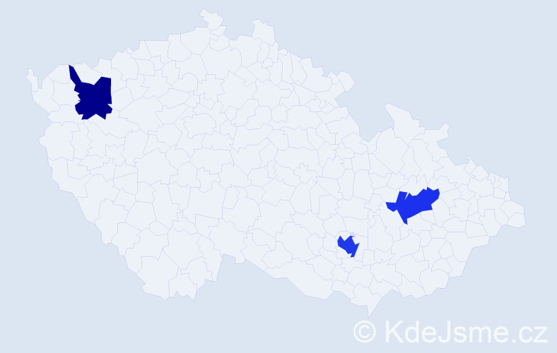 Příjmení: 'Israel', počet výskytů 4 v celé ČR