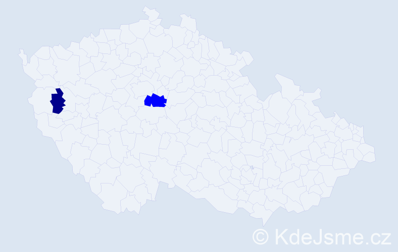 Příjmení: 'Bechera', počet výskytů 3 v celé ČR