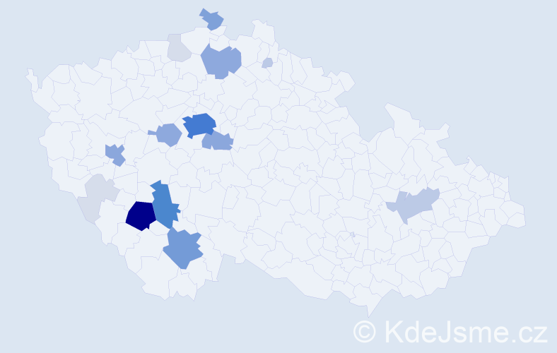 Příjmení: 'Hoštičková', počet výskytů 69 v celé ČR