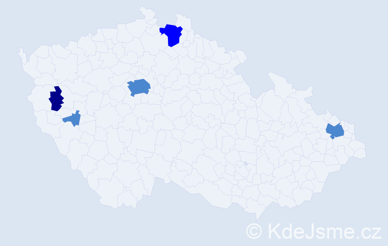 Příjmení: 'Sinkulič', počet výskytů 8 v celé ČR