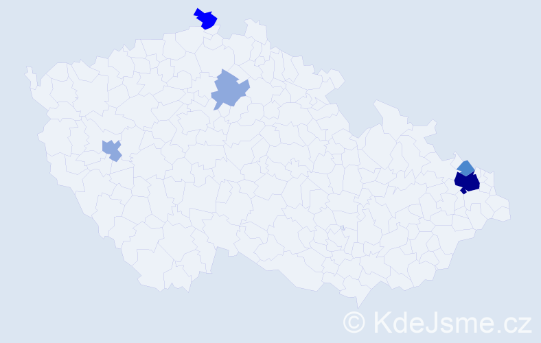 Příjmení: 'Chwalek', počet výskytů 15 v celé ČR