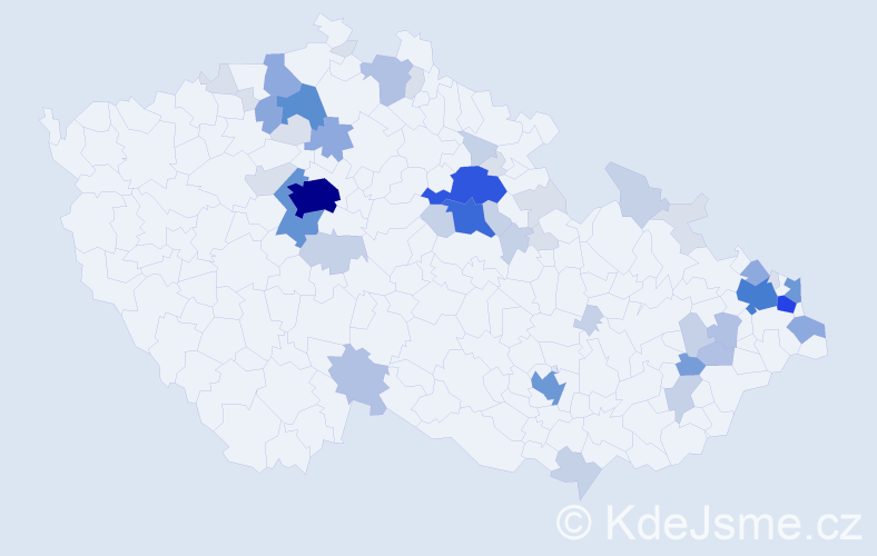 Příjmení: 'Malíř', počet výskytů 183 v celé ČR
