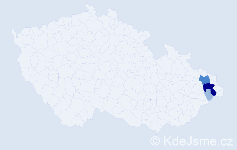 Příjmení: 'Kadlubek', počet výskytů 7 v celé ČR