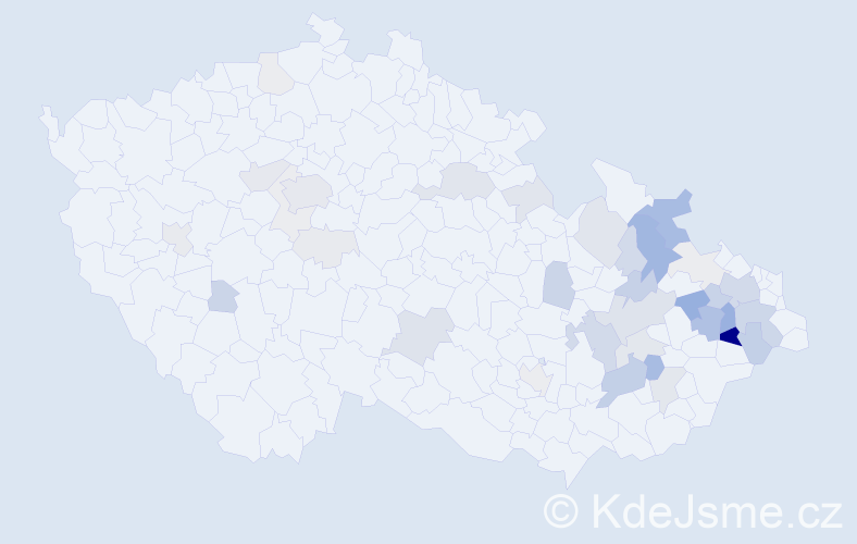 Příjmení: 'Makový', počet výskytů 130 v celé ČR