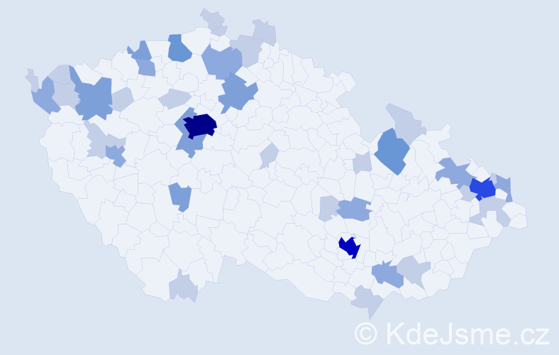 Příjmení: 'Vuová', počet výskytů 92 v celé ČR