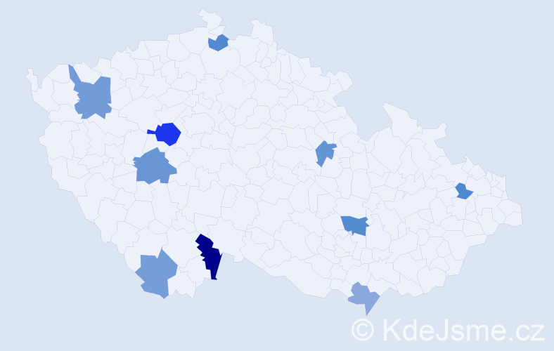 Příjmení: 'Belanská', počet výskytů 16 v celé ČR