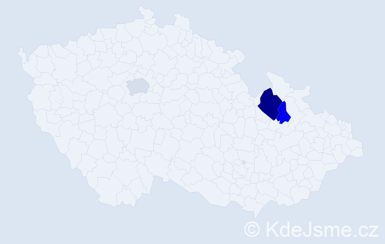 Příjmení: 'Hlocká', počet výskytů 17 v celé ČR