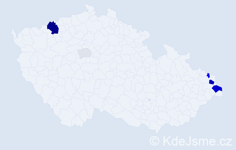 Příjmení: 'Bernárová', počet výskytů 10 v celé ČR
