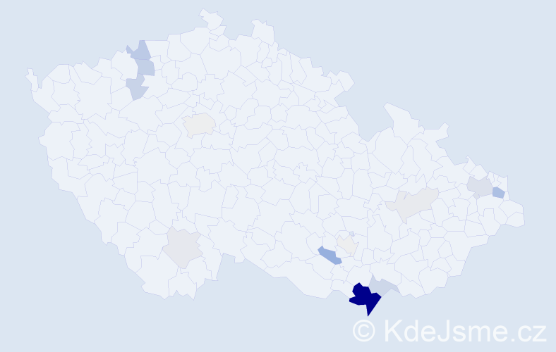 Příjmení: 'Hakalová', počet výskytů 51 v celé ČR