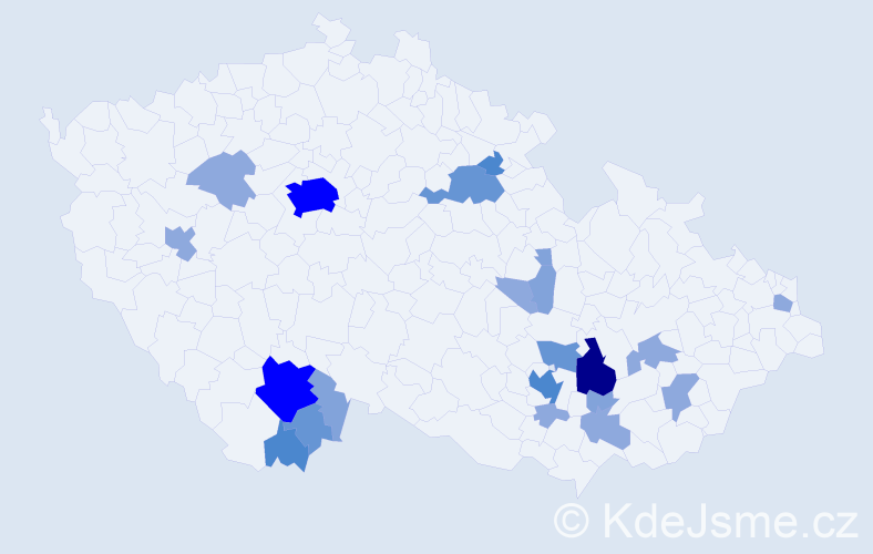 Příjmení: 'Baldík', počet výskytů 57 v celé ČR