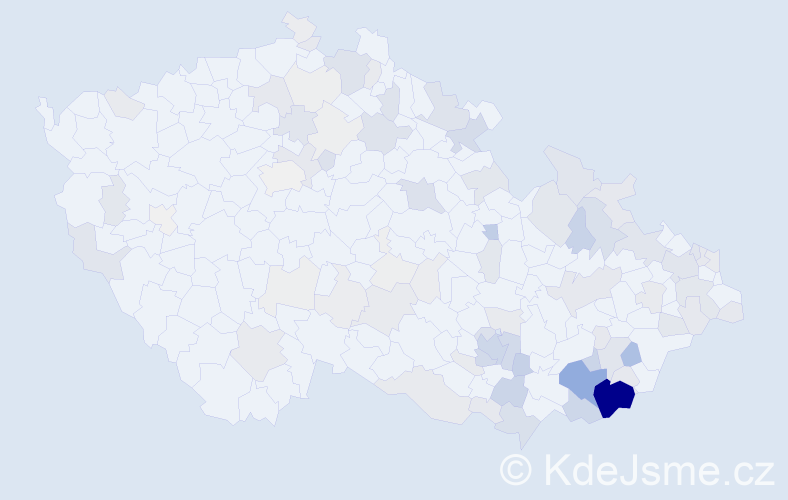 Příjmení: 'Velecká', počet výskytů 388 v celé ČR