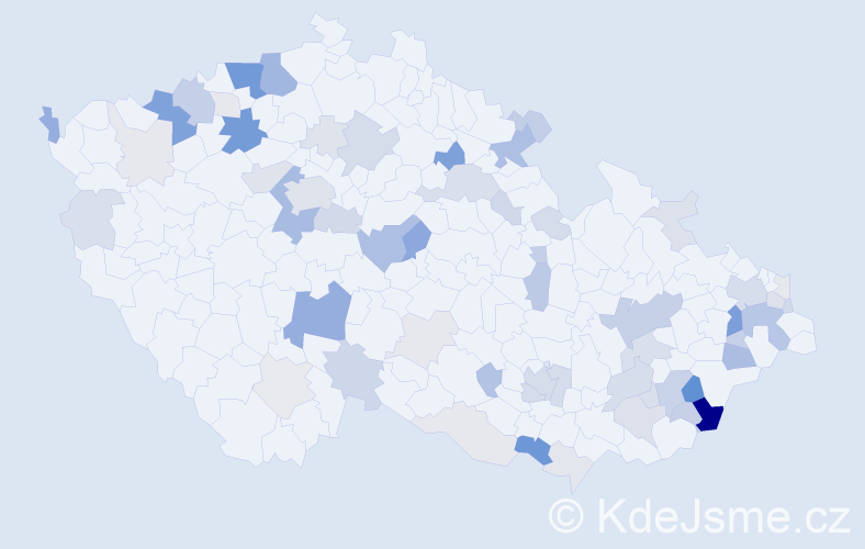 Příjmení: 'Hudek', počet výskytů 198 v celé ČR