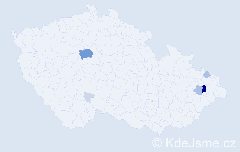 Příjmení: 'Pikulíková', počet výskytů 25 v celé ČR