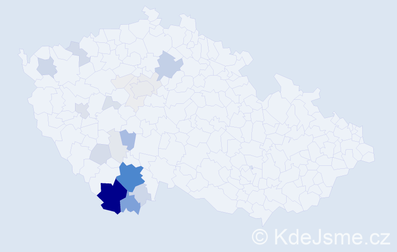 Příjmení: 'Kalkušová', počet výskytů 109 v celé ČR