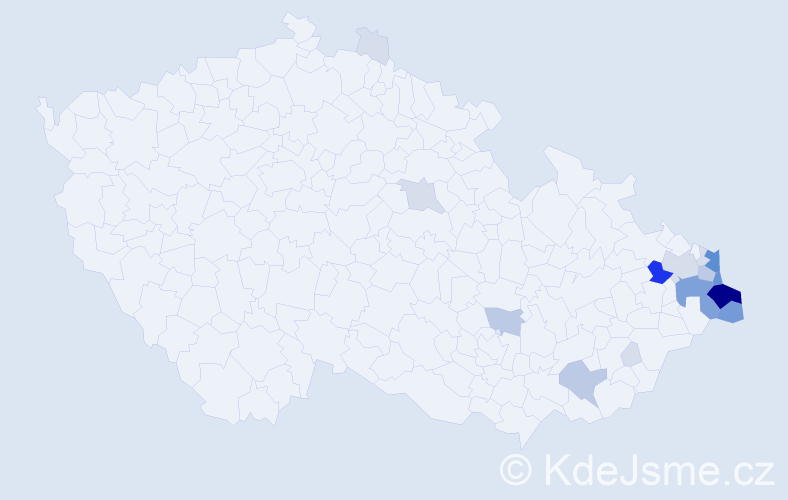 Příjmení: 'Madzia', počet výskytů 69 v celé ČR