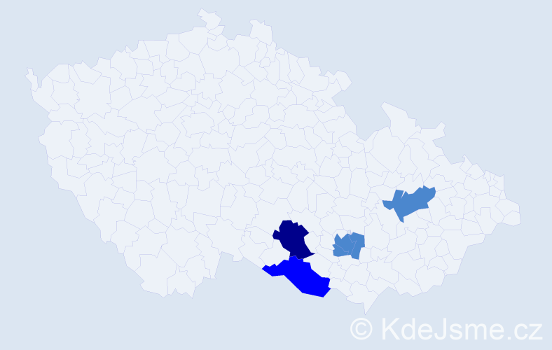 Příjmení: 'Korydková', počet výskytů 8 v celé ČR