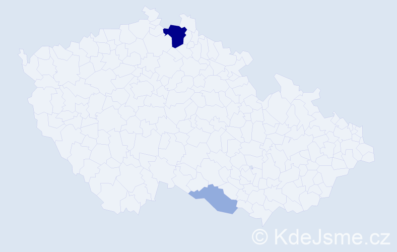 Příjmení: 'Kyca', počet výskytů 8 v celé ČR