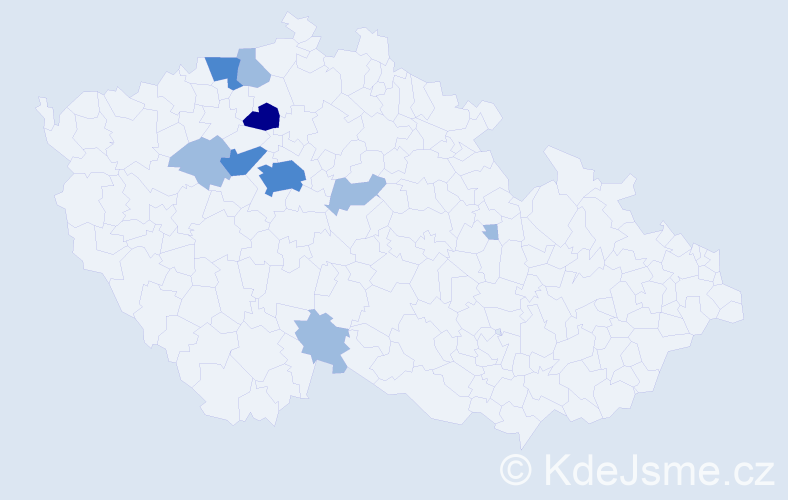 Příjmení: 'Lukašovská', počet výskytů 15 v celé ČR