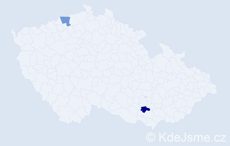 Příjmení: 'Nešićová', počet výskytů 2 v celé ČR