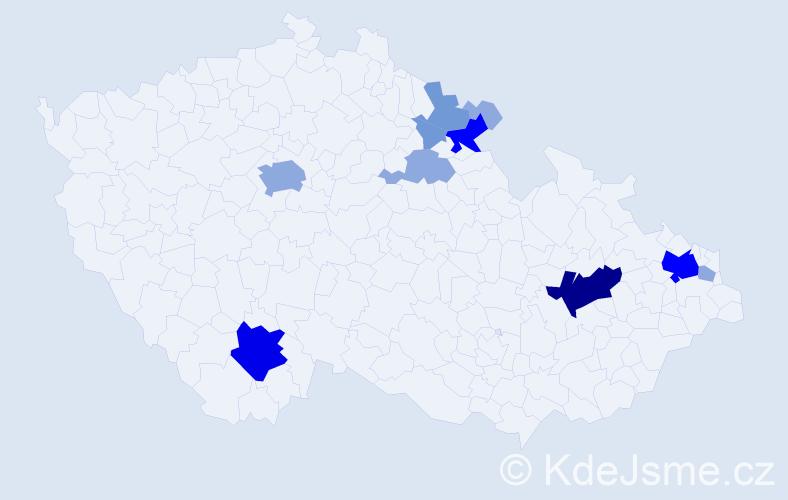 Příjmení: 'Kotyz', počet výskytů 27 v celé ČR