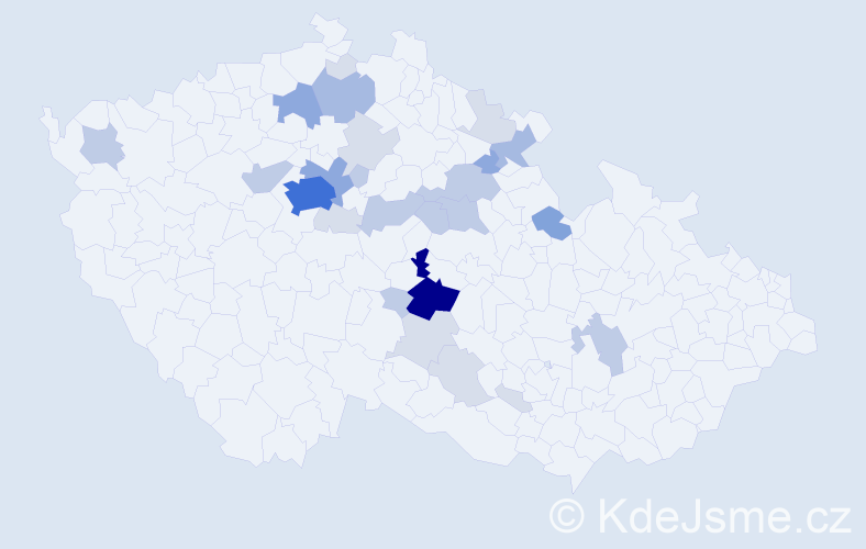 Příjmení: 'Sibera', počet výskytů 79 v celé ČR
