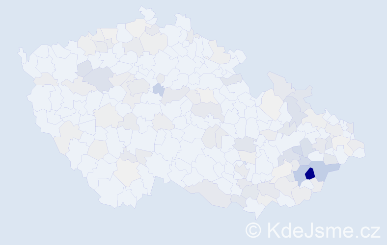 Příjmení: 'Hábová', počet výskytů 312 v celé ČR
