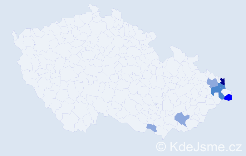 Příjmení: 'Szafarczyk', počet výskytů 22 v celé ČR