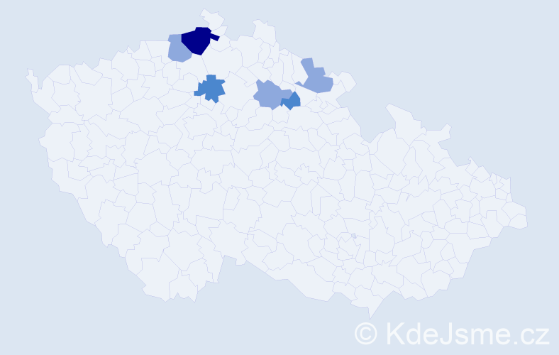 Příjmení: 'Lenč', počet výskytů 12 v celé ČR
