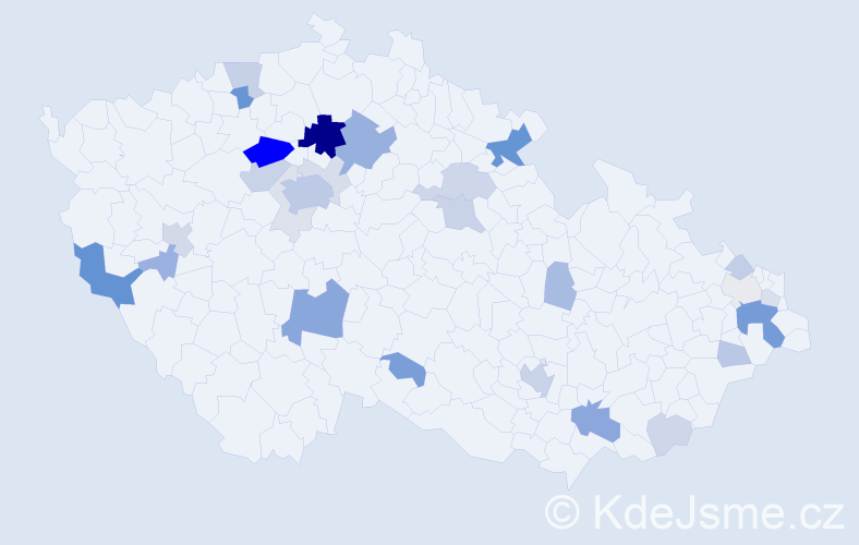 Příjmení: 'Kinzlová', počet výskytů 92 v celé ČR