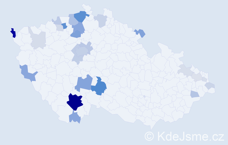 Příjmení: 'Primusová', počet výskytů 88 v celé ČR