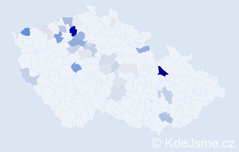 Příjmení: 'Kunrt', počet výskytů 106 v celé ČR