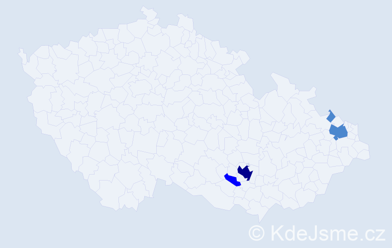 Příjmení: 'Sablová', počet výskytů 7 v celé ČR