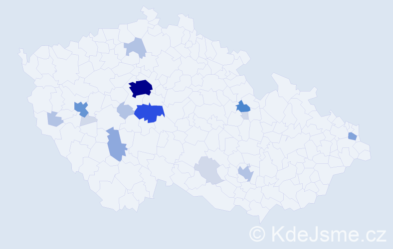 Příjmení: 'Kheková', počet výskytů 58 v celé ČR
