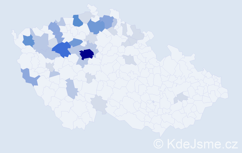 Příjmení: 'Ryšlavá', počet výskytů 101 v celé ČR