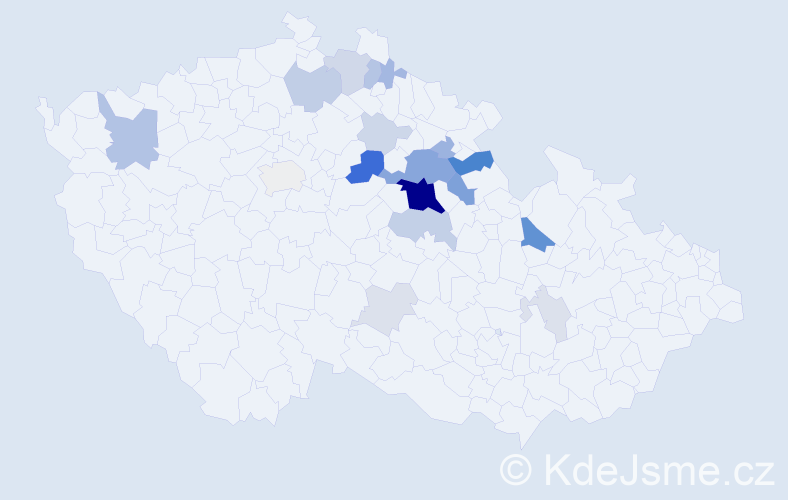 Příjmení: 'Kakrda', počet výskytů 66 v celé ČR