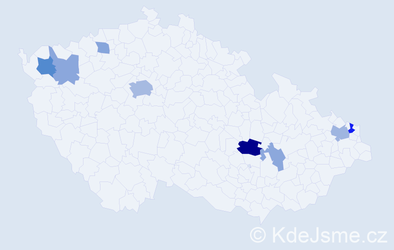 Příjmení: 'Halamásek', počet výskytů 18 v celé ČR