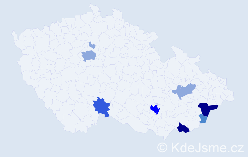 Příjmení: 'Krcháková', počet výskytů 22 v celé ČR